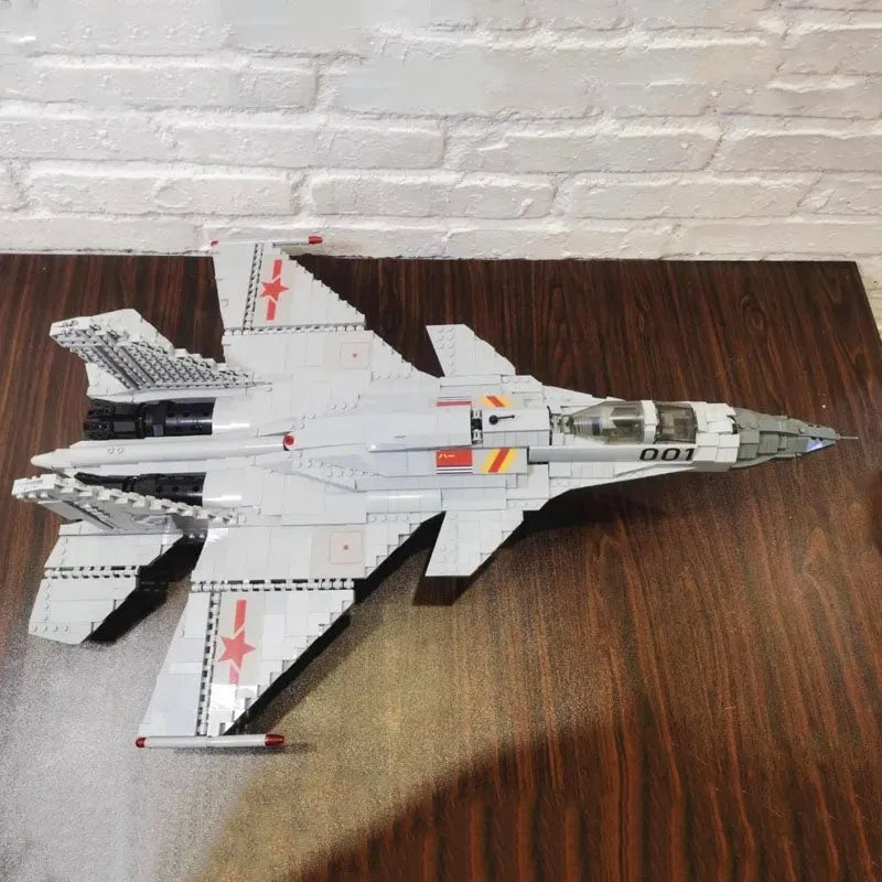 Building Blocks Military Aircraft J - 15 Flying Shark Fighter Jet Bricks Toy - 9