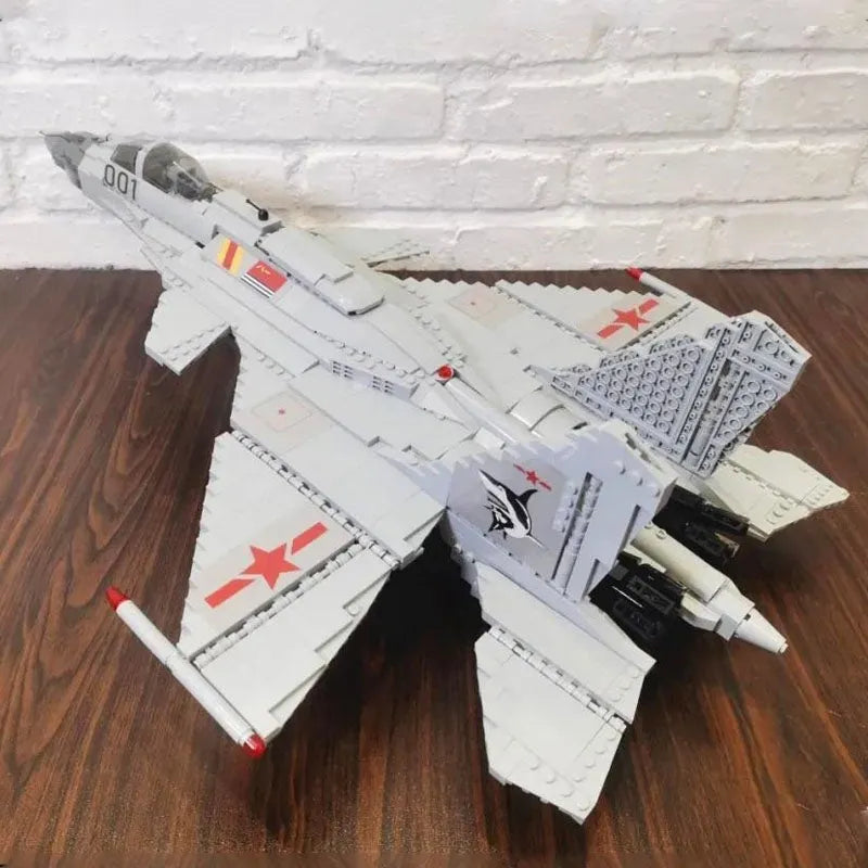 Building Blocks Military Aircraft J-15 Flying Shark Fighter Jet Bricks Toy - 13