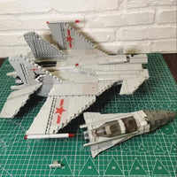 Thumbnail for Building Blocks Military Aircraft J-15 Flying Shark Fighter Jet Bricks Toy - 8