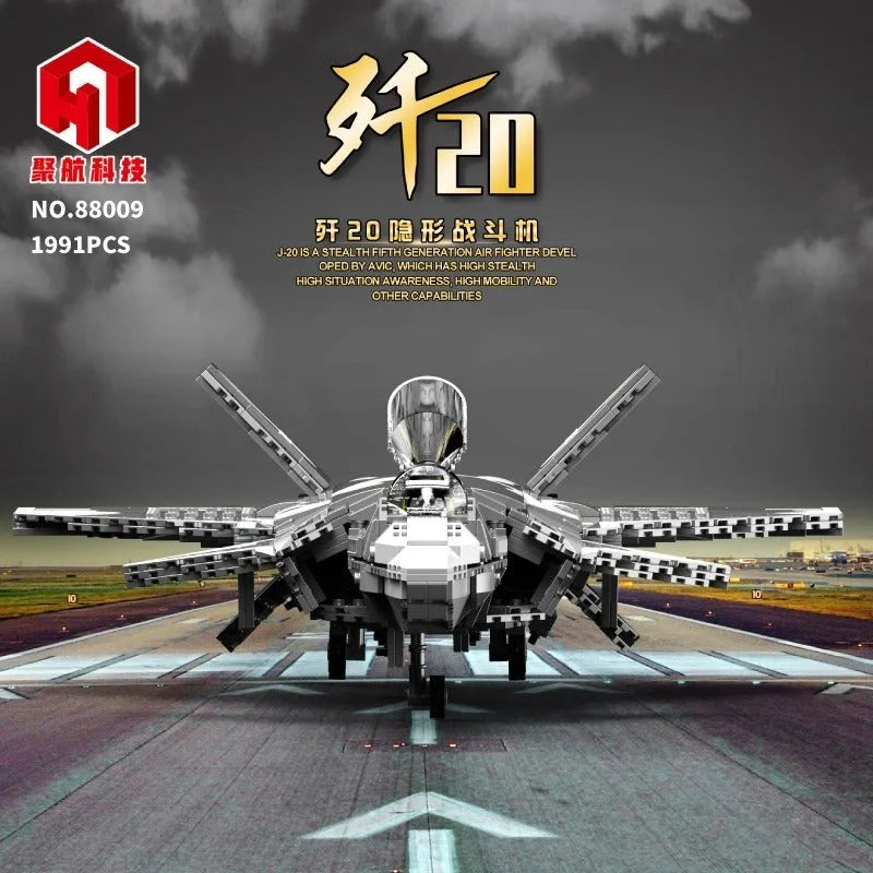 Building Blocks Military Aircraft J-20 Stealth Fighter Jet Bricks Toy Construction Set Toys - 11