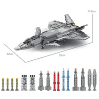 Thumbnail for Building Blocks Military Aircraft J - 20 Stealth Fighter Jet Bricks Toy - 2