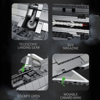 Thumbnail for Building Blocks Military Aircraft J-20 Stealth Fighter Jet Bricks Toy Construction Set Toys - 4