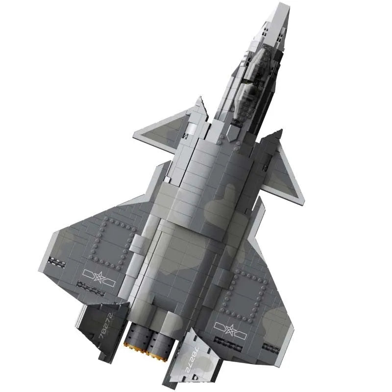 Building Blocks Military Aircraft J - 20 Stealth Fighter Jet Bricks Toy - 1