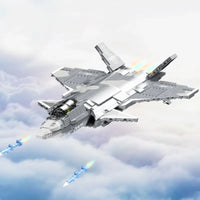 Thumbnail for Building Blocks Military Aircraft J - 20 Stealth Fighter Jet Bricks Toy - 9