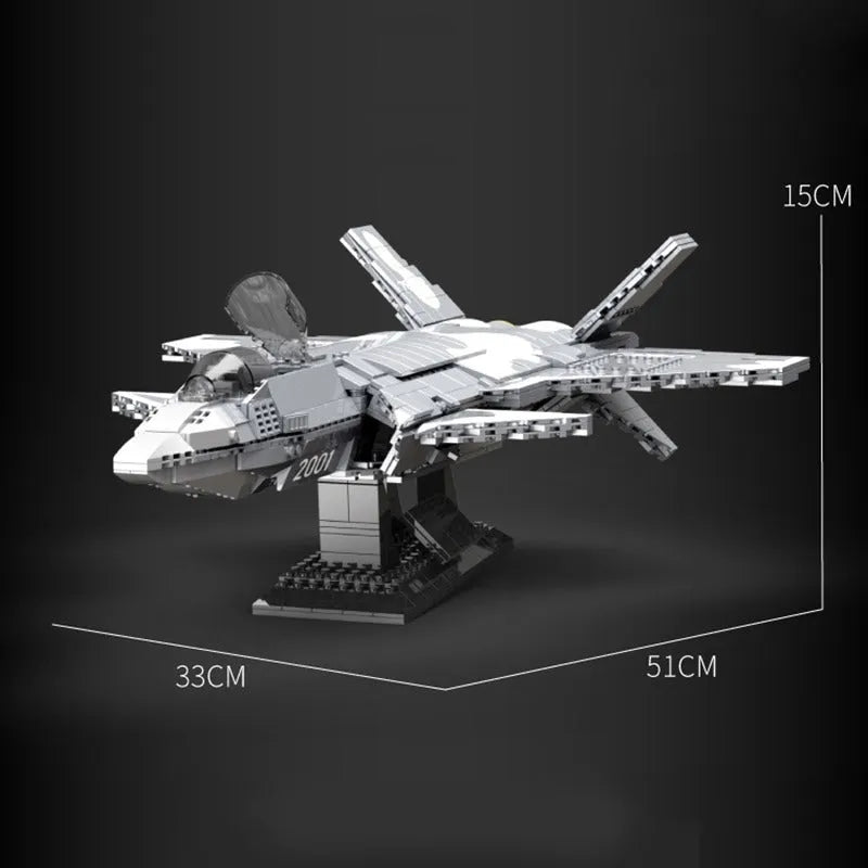 Building Blocks Military Aircraft J-20 Stealth Fighter Jet Bricks Toy Construction Set Toys - 5