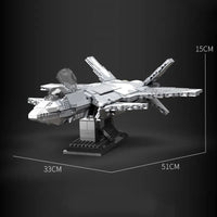 Thumbnail for Building Blocks Military Aircraft J-20 Stealth Fighter Jet Bricks Toy Construction Set Toys - 5
