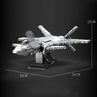 Thumbnail for Building Blocks Military Aircraft J - 20 Stealth Fighter Jet Bricks Toy - 5