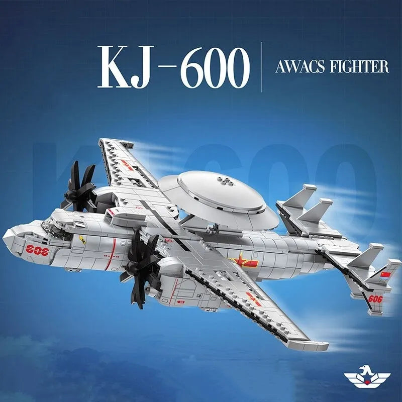 Building Blocks Military Aircraft MOC KJ - 600 AWACS Fighter Bricks Toy - 4