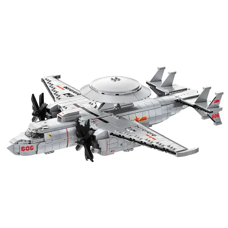 Building Blocks Military Aircraft MOC KJ-600 AWACS Fighter Bricks Toy - 1