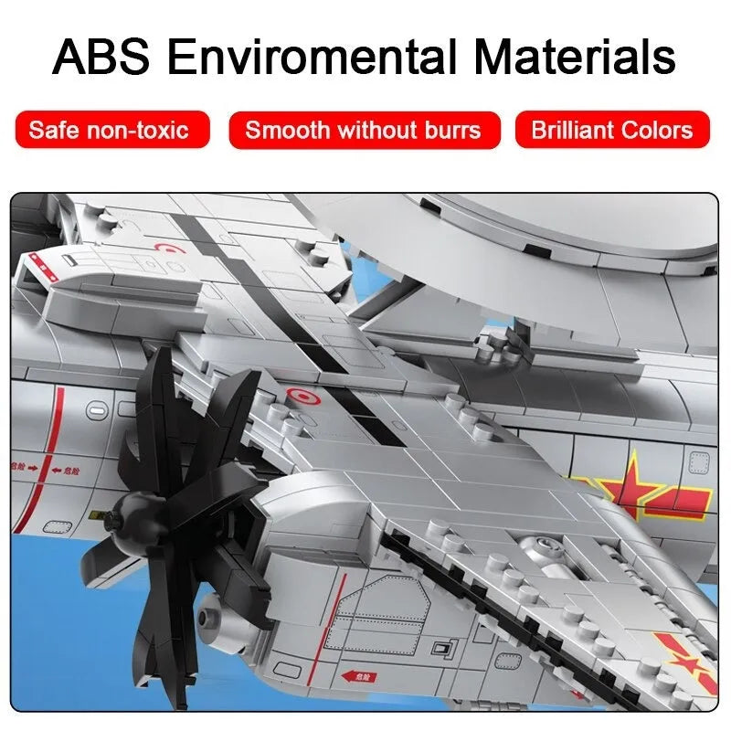 Building Blocks Military Aircraft MOC KJ - 600 AWACS Fighter Bricks Toy - 6