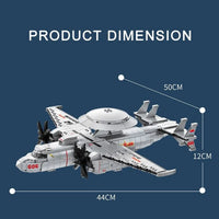 Thumbnail for Building Blocks Military Aircraft MOC KJ-600 AWACS Fighter Bricks Toy - 8