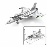 Thumbnail for Building Blocks Military Aircraft MOC Rafale Fighter Jet Plane Bricks Toy - 4