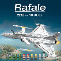 Thumbnail for Building Blocks Military Aircraft MOC Rafale Fighter Jet Plane Bricks Toy - 2