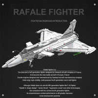 Thumbnail for Building Blocks Military Aircraft MOC Rafale Fighter Jet Plane Bricks Toy - 5