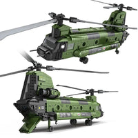 Thumbnail for Building Blocks Military CH - 47 Transport Helicopter Chinook Bricks Toy - 1
