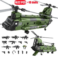 Thumbnail for Building Blocks Military CH - 47 Transport Helicopter Chinook Bricks Toy - 2