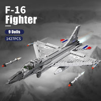 Thumbnail for Building Blocks Military F - 16 Fighting Falcon Aircraft Bricks Toy - 9