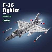 Thumbnail for Building Blocks Military F - 16 Fighting Falcon Aircraft Bricks Toy - 8
