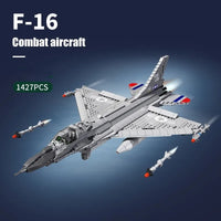 Thumbnail for Building Blocks Military F - 16 Fighting Falcon Aircraft Bricks Toy - 3