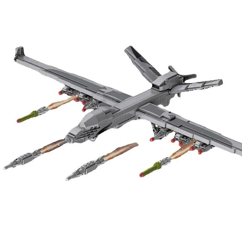 Building Blocks Military Unmanned Drone Wing Loong UAV-2 Bricks Toy - 1