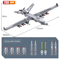 Thumbnail for Building Blocks Military Unmanned Drone Wing Loong UAV - 2 Bricks Toy - 6