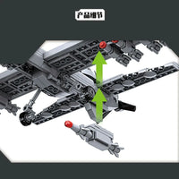 Thumbnail for Building Blocks Military Unmanned Drone Wing Loong UAV-2 Bricks Toy - 7