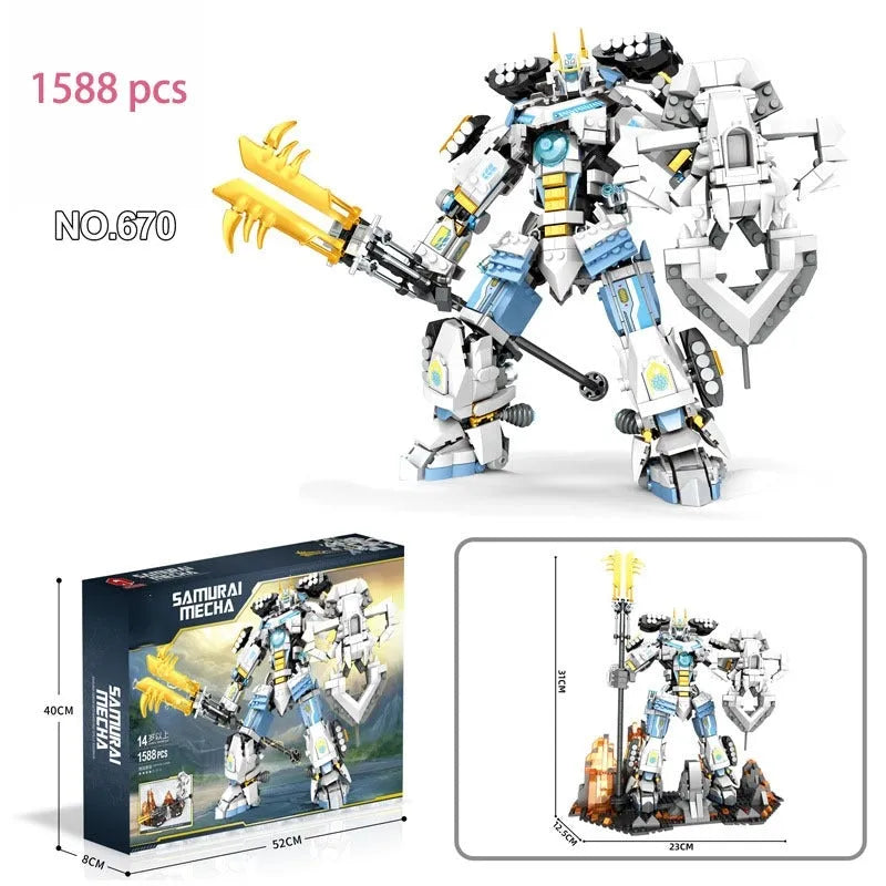 Building Blocks MOC 670 Samurai Titan Warrior Mecha Bricks Toys Construction Set Toys - 8