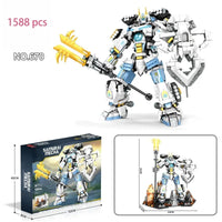 Thumbnail for Building Blocks MOC 670 Samurai Titan Warrior Mecha Bricks Toys Construction Set Toys - 8