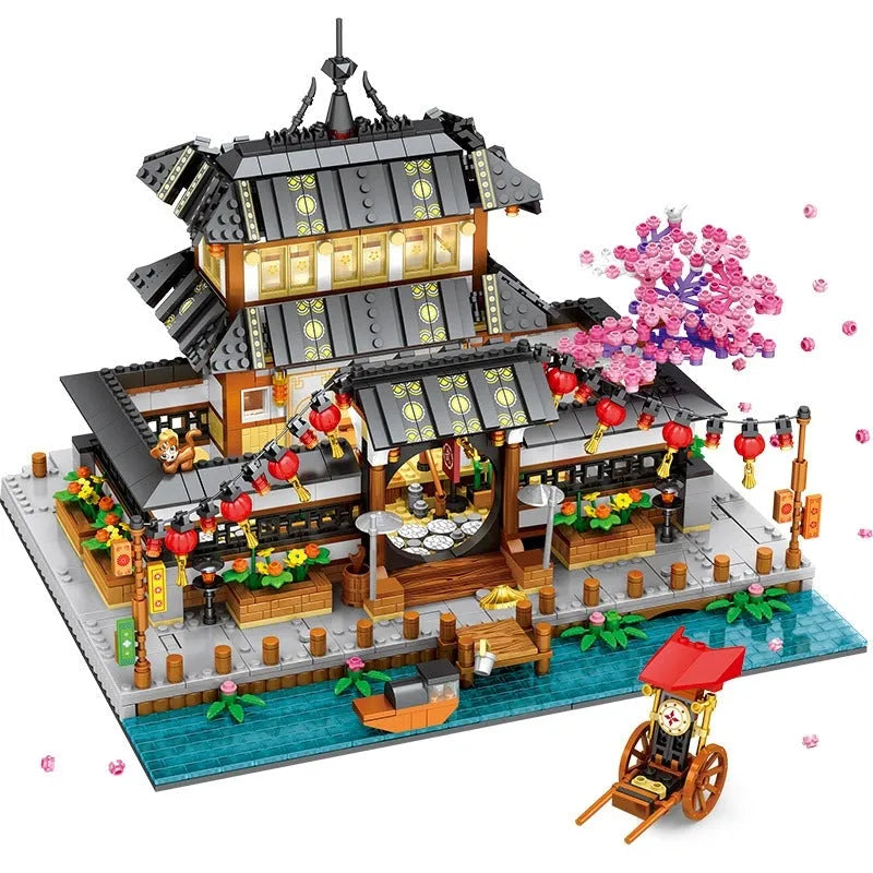 Building Blocks MOC 86015 Martial Arts Hall Cherry Tree Bricks Toys - 1