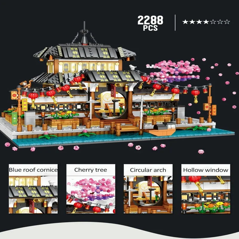 Building Blocks MOC 86015 Martial Arts Hall Cherry Tree Bricks Toys Construction Set Toys - 4