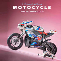 Thumbnail for Building Blocks MOC BMW Bikes Racing Motorcycle Bricks Toy 82003 Construction Set Toys - 7