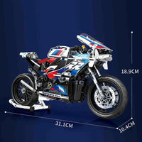 Thumbnail for Building Blocks MOC BMW Bikes Racing Motorcycle Bricks Toy 82003 Construction Set Toys - 5