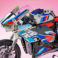Thumbnail for Building Blocks MOC BMW Bikes Racing Motorcycle Bricks Toy 82003 - 3