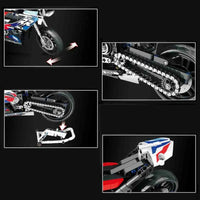 Thumbnail for Building Blocks MOC BMW Bikes Racing Motorcycle Bricks Toy 82003 - 6