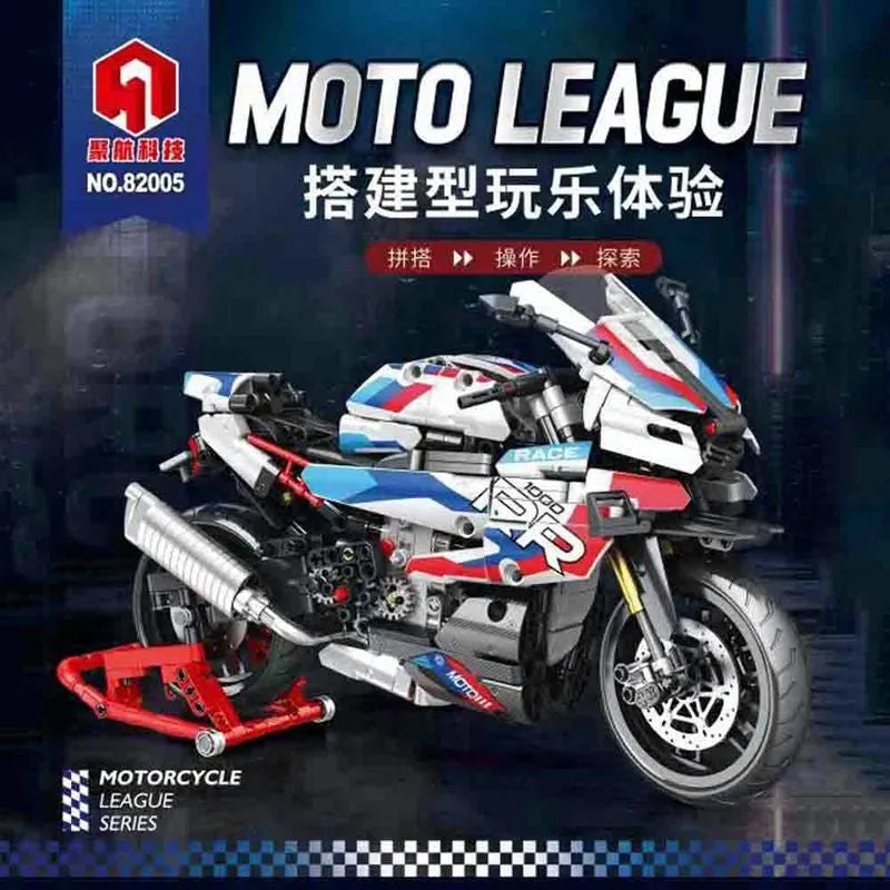 Building Blocks MOC BMW Racing Motorcycle Bikes Bricks Toys 82005 Construction Set Toys - 9