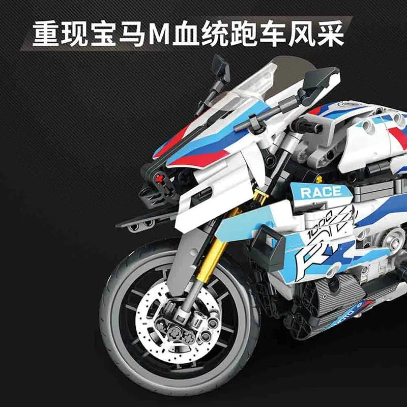 Building Blocks MOC BMW Racing Motorcycle Bikes Bricks Toys 82005 Construction Set Toys - 6
