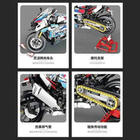 Thumbnail for Building Blocks MOC BMW Racing Motorcycle Bikes Bricks Toys 82005 Construction Set Toys - 2
