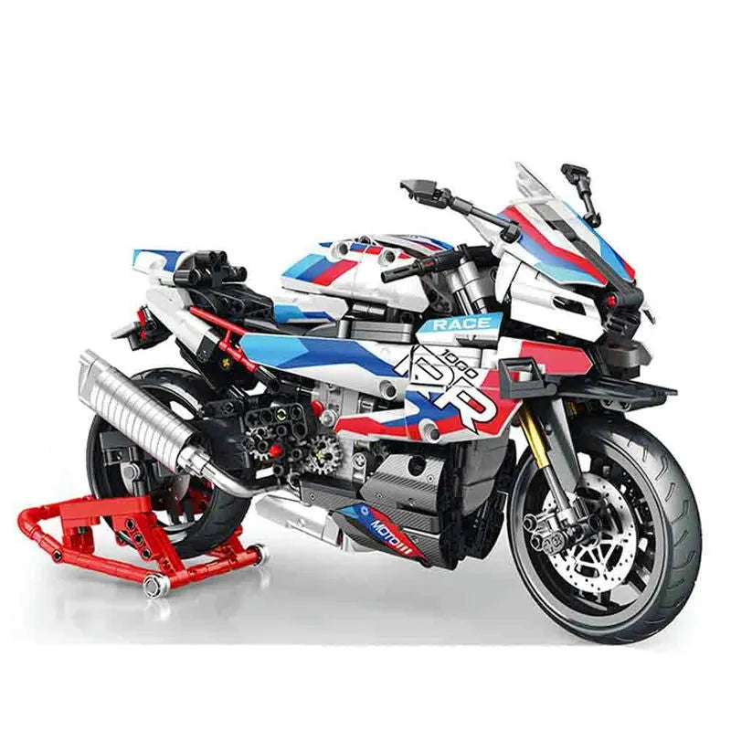 Building Blocks MOC BMW Racing Motorcycle Bikes Bricks Toys 82005 - 1