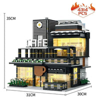 Thumbnail for Building Blocks MOC Creator Expert City Corner Coffee Shop Bricks Toy Construction Set Toys - 3