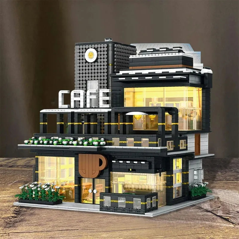 Building Blocks MOC Creator Expert City Corner Coffee Shop Bricks Toy Construction Set Toys - 12