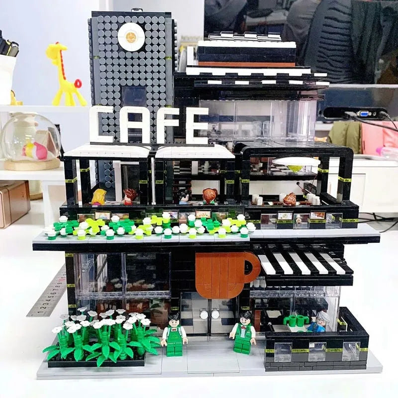 Building Blocks MOC Creator Expert City Corner Coffee Shop Bricks Toy Construction Set Toys - 16