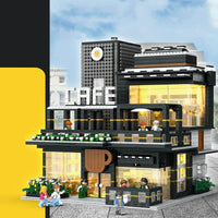 Thumbnail for Building Blocks MOC Creator Expert City Corner Coffee Shop Bricks Toy Construction Set Toys - 2