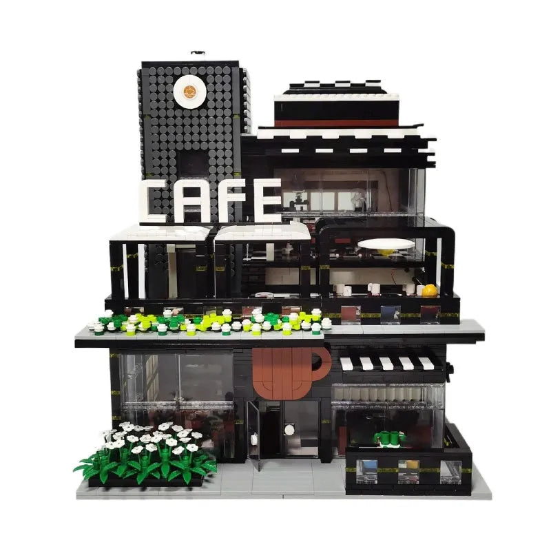 Building Blocks MOC Creator Expert City Corner Coffee Shop Bricks Toy Construction Set Toys - 1