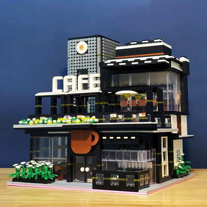 Building Blocks MOC Creator Expert City Corner Modern Cafe Bricks Toys 86005 - 3