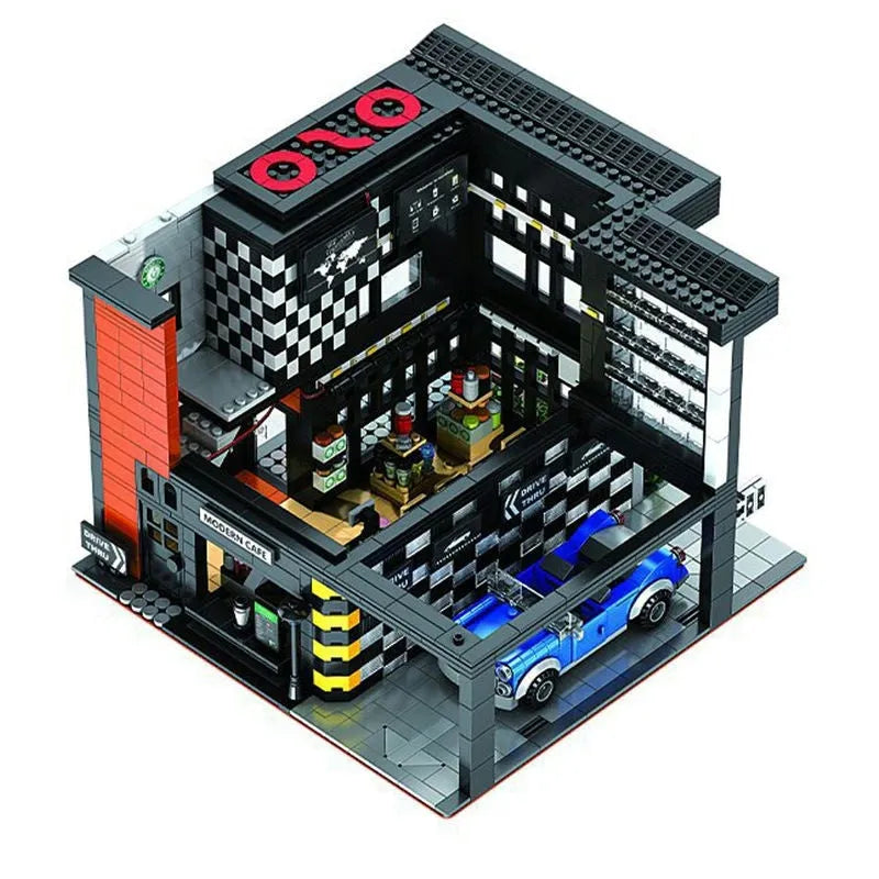 Building Blocks MOC Creator Expert City Corner Modern Cafe Bricks Toys 86005 - 6