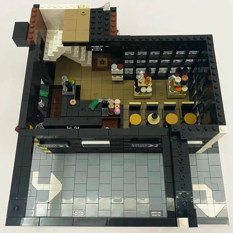 Building Blocks MOC Creator Expert City Corner Modern Cafe Bricks Toys 86005 - 11