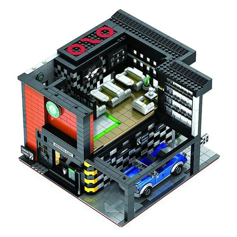 Building Blocks MOC Creator Expert City Corner Modern Cafe Bricks Toys 86005 - 7