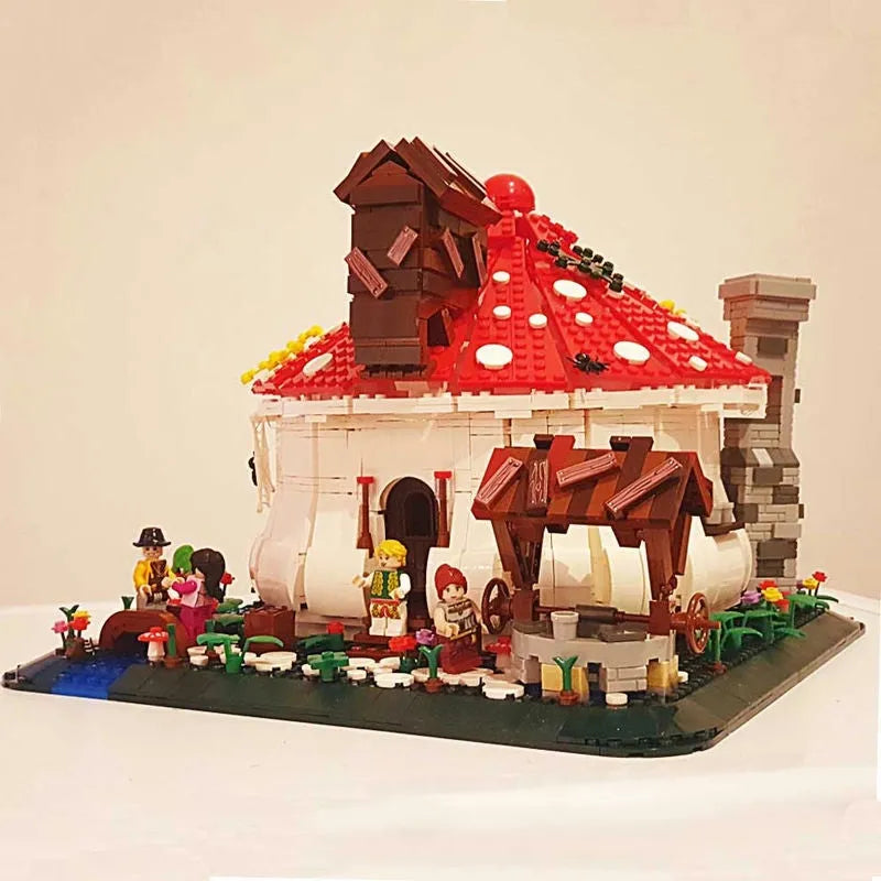 Building Blocks MOC Creator Expert City Mushroom House Bricks Toys - 4