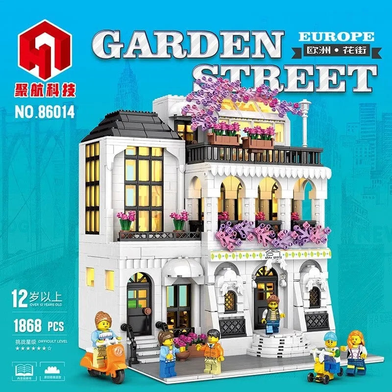 Building Blocks MOC Creator Expert European City Garden Flower Villa Bricks Toy - 2