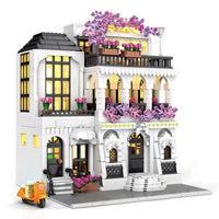 Thumbnail for Building Blocks MOC Creator Expert European City Garden Flower Villa Bricks Toy - 6